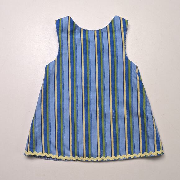 Dress Girls Size 12m Blue Reversible Sundress Bunny Rabbit Watermelon - Picture 7 of 7